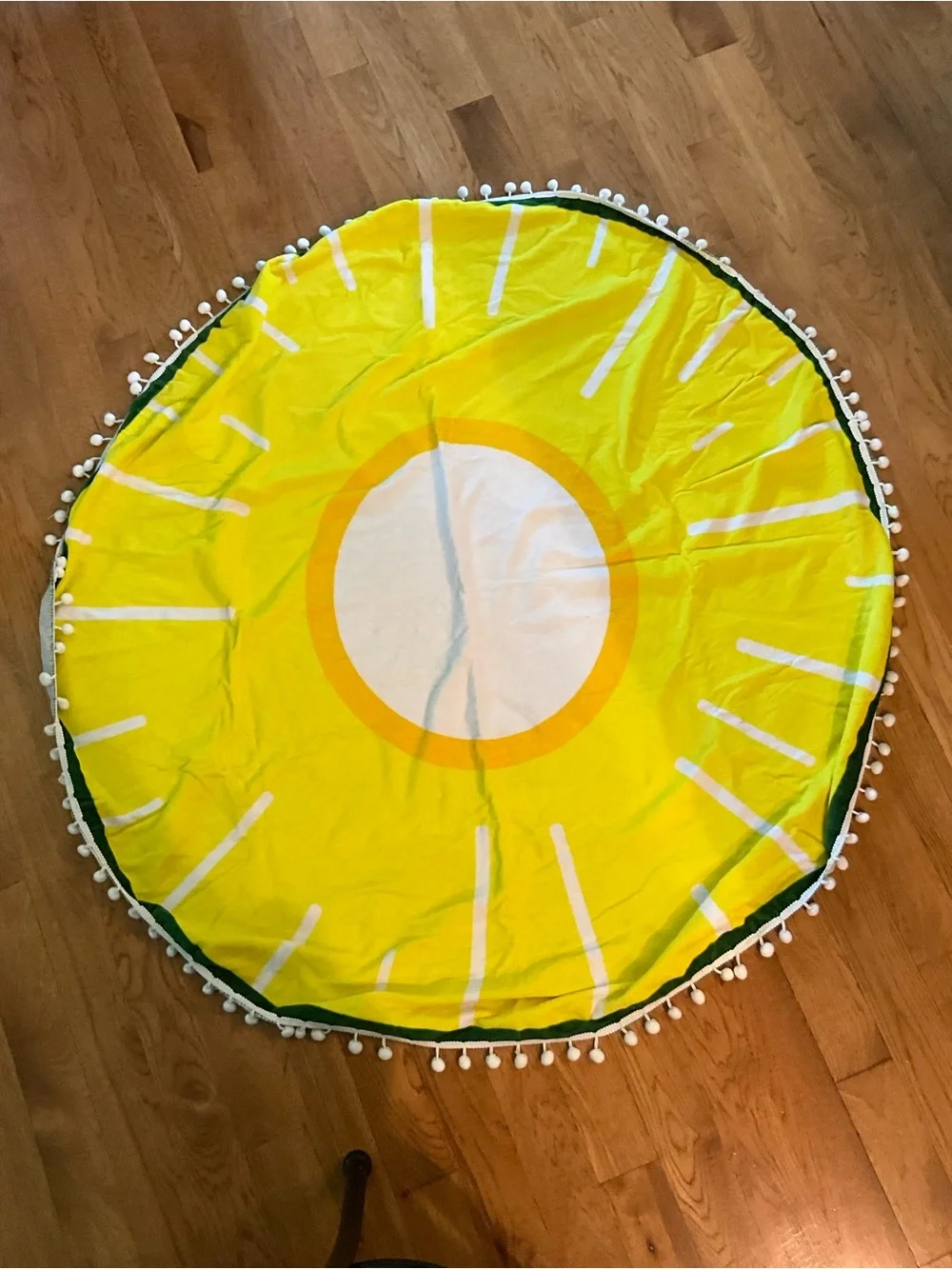 Moda Beach Towel Pineapple Round with Pom Trim